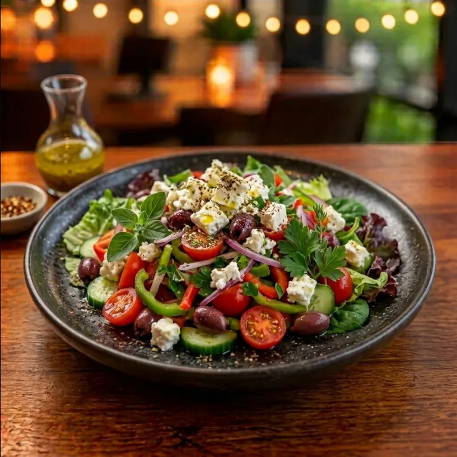 GREEK MIXED SALAD WITH FETA